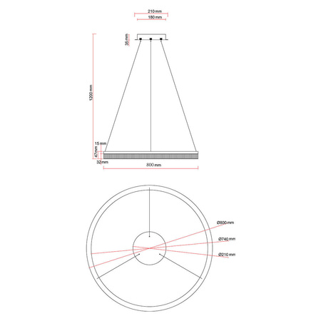 Lampa wisząca Midway Cristal duża triangle 1xLED LP-033/1P L GD Cristal Triangle