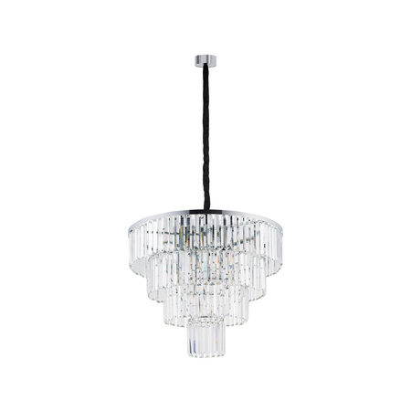 Żyrandol wiszący CRISTAL SILVER szer. 71cm 12xE14 | srebrny