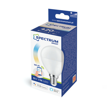 Żarówka LED KULKA 5W E-14 230V CCT WI-FI/BT SMART