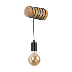 Trabo Short Kinkiet 1xE27 Max.25W Sosna Bejcowana/Czarny/Czarny PVC 6834151