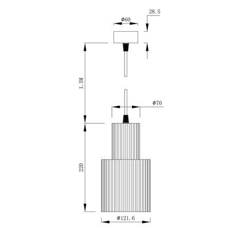 Lampa wisząca Tokio 1, duża, czarna, 1x60W E27