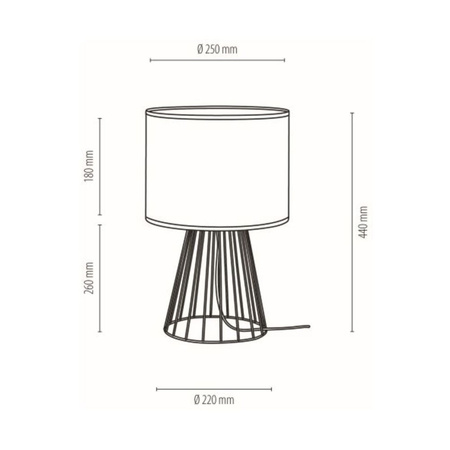 Lampa stołowa Swan 1xE27 maks. 40W Czarny metal/czarny kabel PCV/czarny klosz z tkaniny 89249104