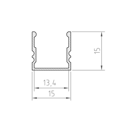 Profil LED P5-1 200cm szer. 13mm | do osłonek C1/C4/C13 | srebrny