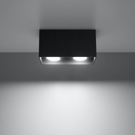 Plafon QUAD MAXI, Aluminium, Czarny, GU10 2X40W, SL.0381