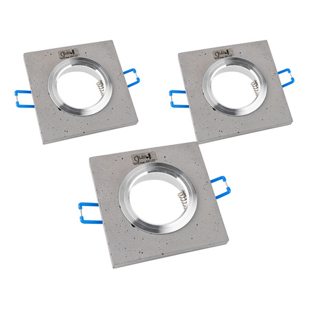 Vitar Square Zestaw Downlightów 3xLED GU10 Max.6W Szary Beton