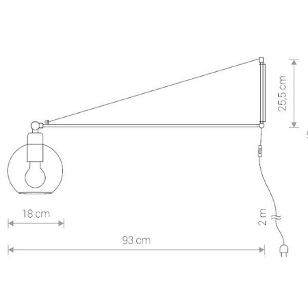 Kinkiet na ramieniu CRANE szer 93cm