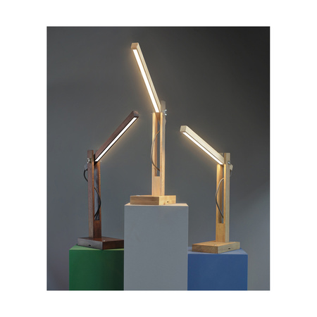 Lampa Stołowa Tukan 1xLED 24V Zintegrowana 490lm 3000K 5,5W Drewno Brzozowe/Antracytowy Kabel z Dotykowym Ściemniaczem 7530160