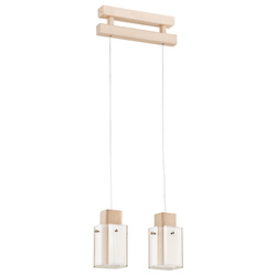 Lampa wisząca ALFA ANABELL DREWNIANA 2xE14 13cm | 24522