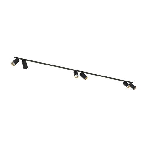 Lampa 6 punktowa podtynkowa MONO SURFACE VI 200cm GU10 | czarny złoty 7693