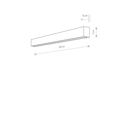 Kinkiet STRAIGHT WALL LED BLACK M 92cm T8 16W ciepła 3000K | czarny 7594