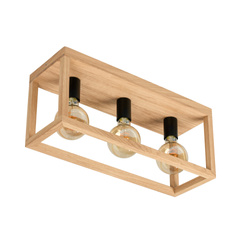 Lampa Sufitowa Kago 3xE27 Max.60W Dąb Olejowany/Czarny Metal 9154374