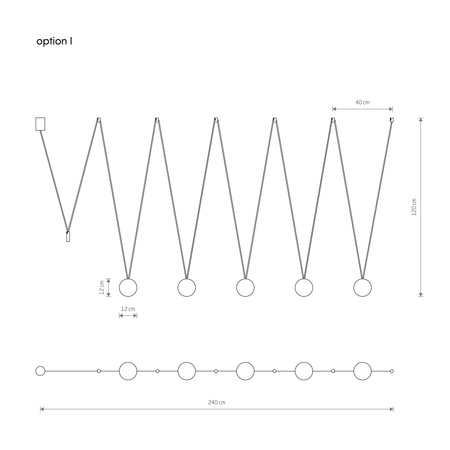 Lampa wisząca SLING V 5xG9 | czarny 10355