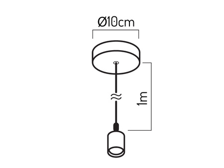 Lampa  zwieszana 1xE27 aluminium - antyczna miedź