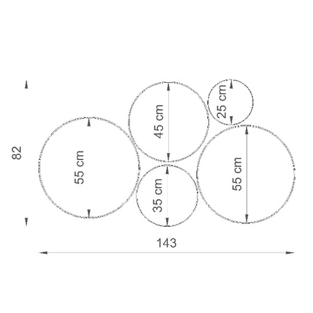 Plafon Arena 45 trzy punktowy stal czarny PVC 15W LED, SL.0124