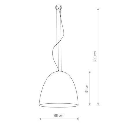 Lampa wisząca tuba nad stół EGG L czarny/złoty śr. 55cm 9024