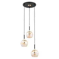 Lampa wisząca ALFA PRADA ZŁOTA & CZARNA 3xE27 38cm | 62452