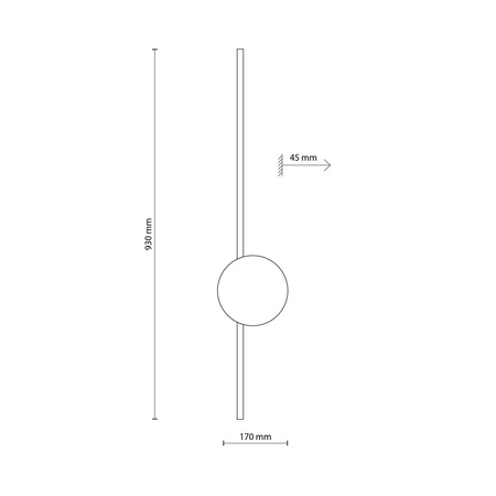 Kinkiet listwa led z drewnem JAVA II BLACK wood 1 neutralna 4000K 1441