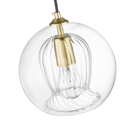 Lampa wisząca Arette 1, złoty/transparentny, 1x40W E27