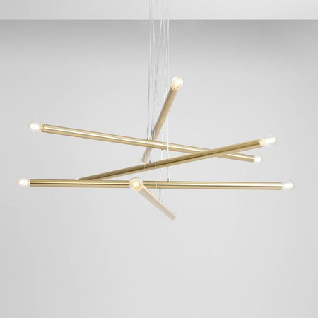 Aldex Lampa wisząca TUBO 10, 1072M40, mosiądz, 10x40W E14