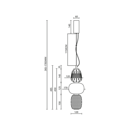 Lampa wisząca CARO GOLD 28W LED