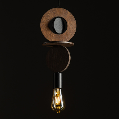 Lampa wisząca DROPS WOOD C 216,5cm E27 | ciemne drewno/czarny