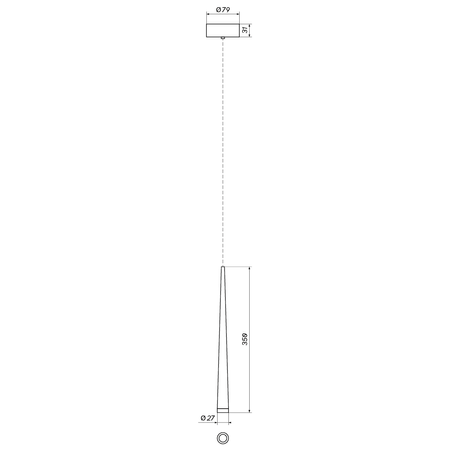 Lampa wisząca nowoczesna sopel BOSA 7W ciepła 3000K czarny śr. 2,7cm