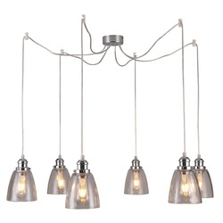 Lampa wisząca VOICE 36-70845 chrom/transparentny 6x40W E27
