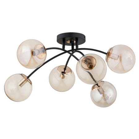Lampa sufitowa ALFA BLASKO CZARNA & ZŁOTA 6xE14 59cm | 63253