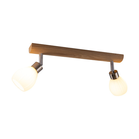 Lampa sufitowa Kira w zestawie 2xG9 LED 300lm 2700K 3W Dąb Olejowany/Metal Satyna/Szkło Białe 2027417220993
