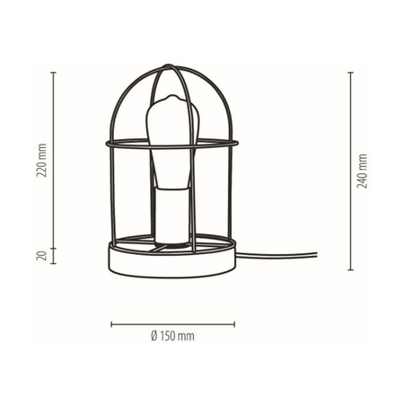 Netuno Lampa Stołowa 1xE27 Max.25W Dąb Olejowany/Czarny