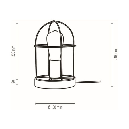 Netuno Lampa Stołowa 1xE27 Max.25W Dąb Olejowany/Czarny 88459174