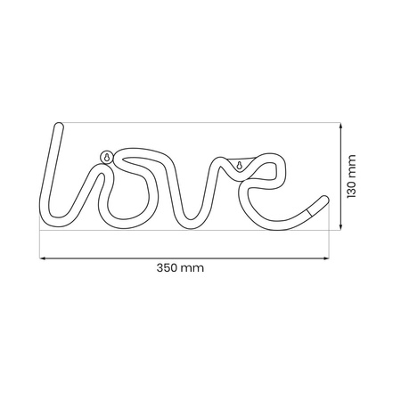 Lampka do pokoju dziecka dla nastolatka LOVE NEON LED na baterie