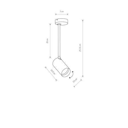 Lampa punktowa natynkowa MONO LONG S wys. 25cm GU10 | biały/złoty