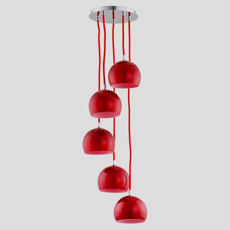 Lampa wisząca zwis WATERFALL czerwona śr. 28cm