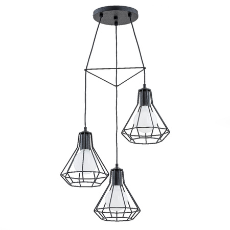 Lampa wisząca ALFA KORD CZARNA 3xE27 45cm | 62134