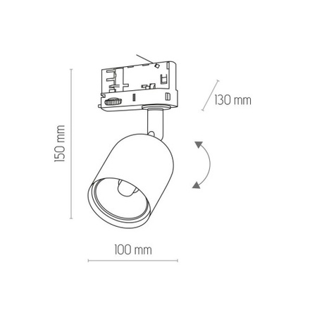 Reflektor do szyny 3 fazowej TRACER 6059  | czarny