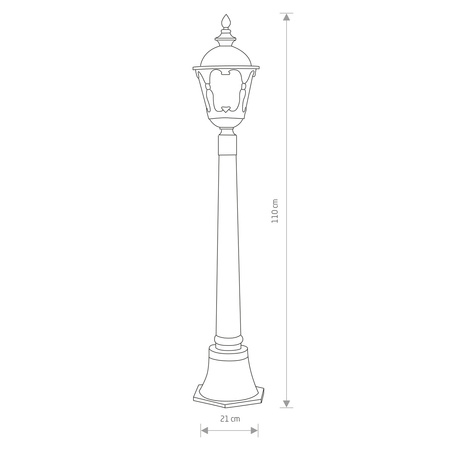 Lampa stojąca TYBR 110cm E27 IP44 | patyna/złoty