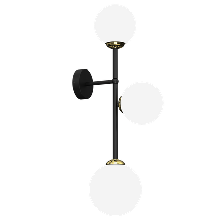 Kinkiet POP, MLP7844, czarny/złoty/biały, 3x40W E14