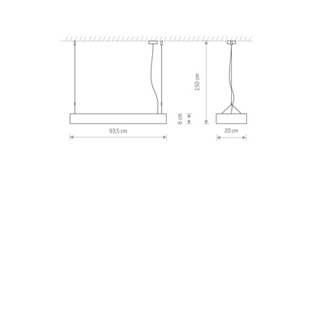 Lampa wisząca SOFT LED GRAPHITE dł. 93,5cm 2xLED TUBE T8 | grafitowy 