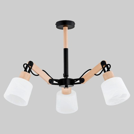 Nowoczesna Lampa sufitowa BRIDGE III drewno śr. 70cm