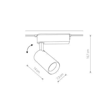 Lampa sufitowa do szyno-przewodu reflektor PROFILE IRIS LED 30W biały CIEPŁY 9008