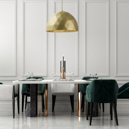 Lampa wisząca do salonu DIAMENT śr. 35cm E27 60W | złoty