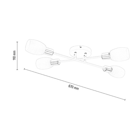 Lampa Sufitowa Tosca 4xE14 Max.40W Biały Metal/Białe Szkło 9033402