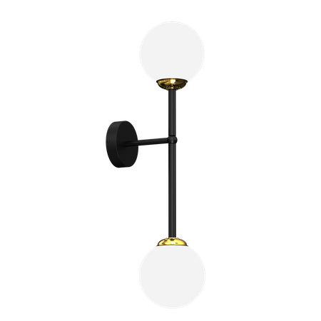 Kinkiet POP, MLP7843, czarny/złoty/biały, 2x40W E14