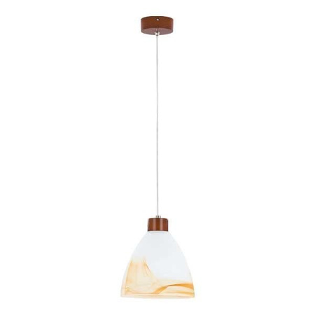 Lampa wisząca zwis drewniana EVO wenge/biały śr. 23cm