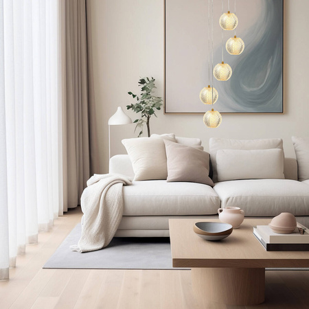 Lampa wisząca Diamond 5 5xLED CCT złota LP-2202/5P GD