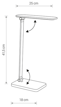 Lampa biurkowa do pracy i domu STYLE LED ładowarka indukcyjna 1A | czarna 8404