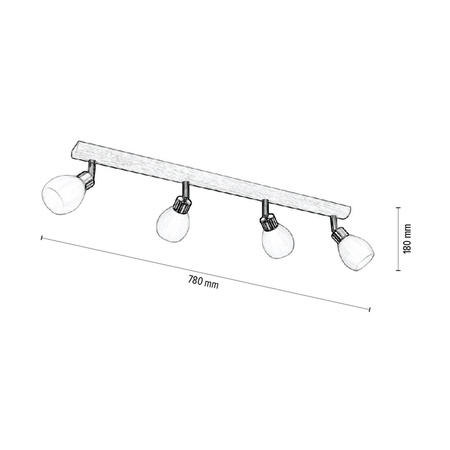 Lampa sufitowa Kira w zestawie 4xG9 LED 300lm 2700K 3W Dąb Olejowany/Metal Satyna/Szkło Białe 2047417420993