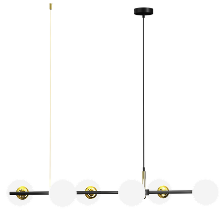 Lampa wisząca POP, MLP7845, czarny/złoty/biały, 6x40W E14