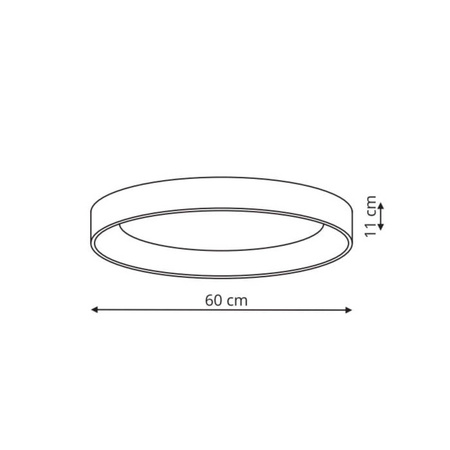 Nowoczesna lampa sufitowa LED 36W GEORGIA 3000K ciepła śr. 60cm | czarny